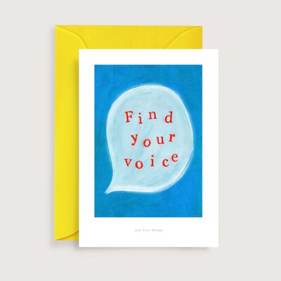 Encuentra tu mini impresión de arte de voz | Tarjeta de nota de ilustración