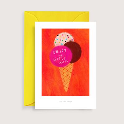 Mini stampa d'arte gelato | Scheda di nota dell'illustrazione