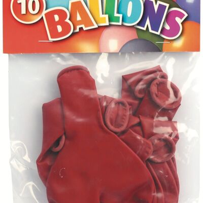 BAG OF 10 RED HEART BALLOONS