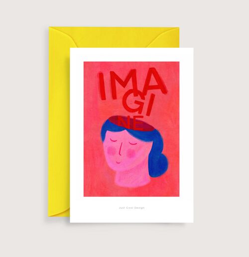 Imagine mini art print | Illustration note card