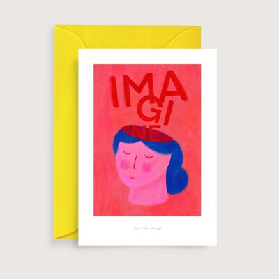 Imagina mini impresión de arte | Tarjeta de nota de ilustración