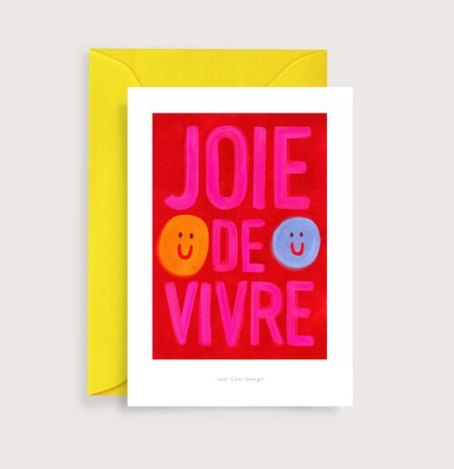 Joie de vivre mini art print | Illustration note card