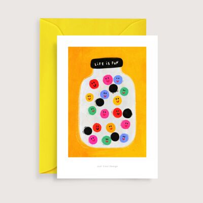 Life is fun mini art print | Illustration note card