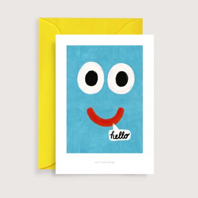 Hallo Mini-Kunstdruck | Illustrationsanmerkungskarte