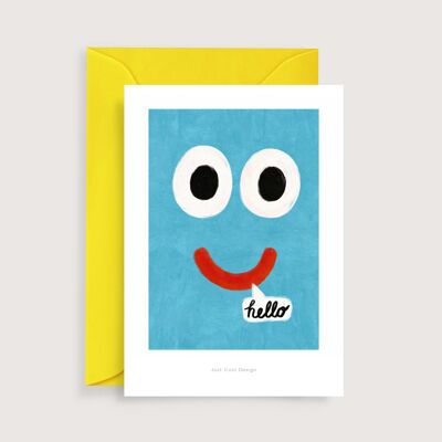 Hello mini art print | Illustration note card