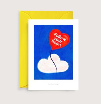 Suivez votre coeur mini art print | Carte de correspondance d'illustration 1