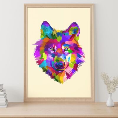 Wolf print (Geometric Rainbow Collection)