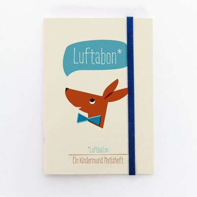 Carnet de bouche enfant bleu kangourou