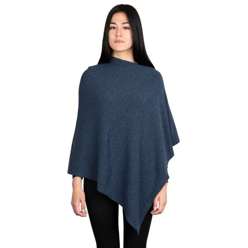 Moon - Poncho classico quadrato in misto cashmere