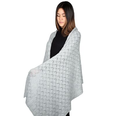 Meghan - Openwork stole with lozenges in cashmere blend