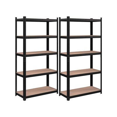 Storage shelves set of 2 180 x 90 x 40 cm