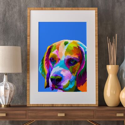 Cane: stampa Beagle (Collezione Geometric Rainbow)
