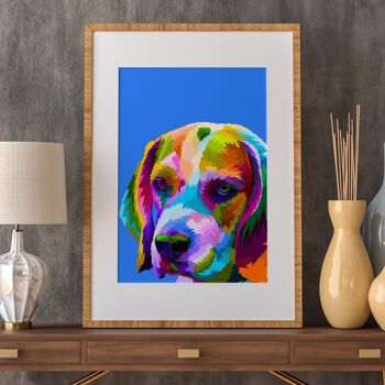 Chien : Imprimé Beagle (Geometric Rainbow Collection) 1