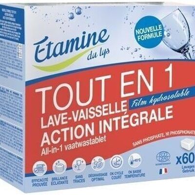 TABLETTES LAVE-VAISSELLE TOUT EN 1 ACTION INTEGRALE X 60