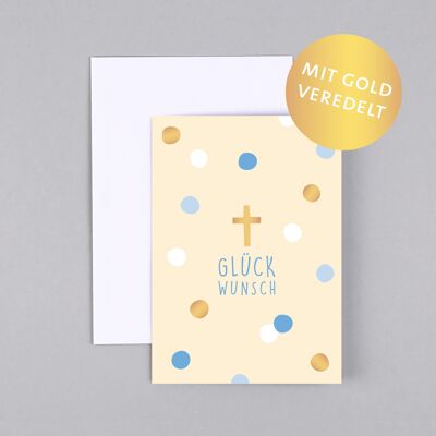 Greeting card communion confirmation baptism cross dots Marie