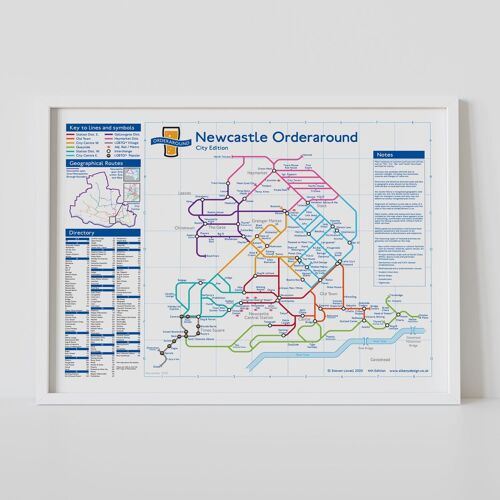 London Underground-style pub map: Newcastle City