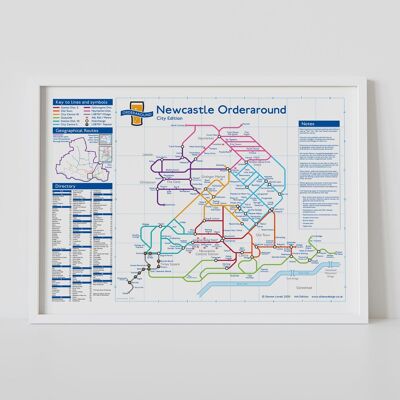 Mapa de pub estilo metro de Londres: ciudad de Newcastle