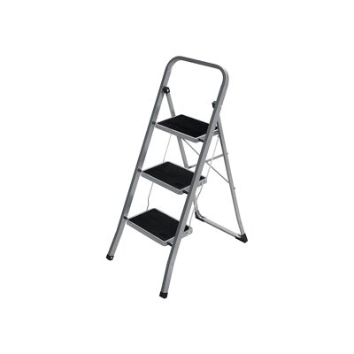 Step stool with 3 steps grey-black