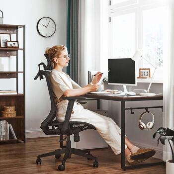 Chaise de bureau avec cintre noir 3