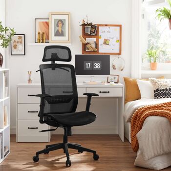 Chaise de bureau avec cintre noir 5