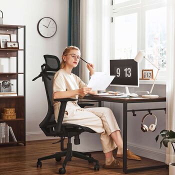 Chaise de bureau avec cintre noir 6