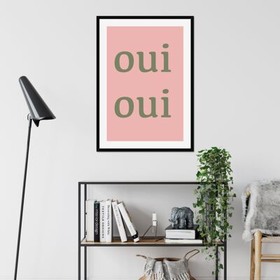 Oui Oui - Typografie-Wandkunstdruck