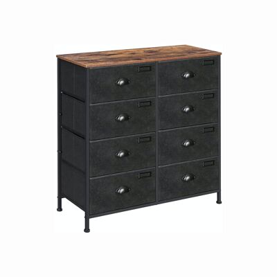 Chest of drawers with 8 drawers vintage brown-black
