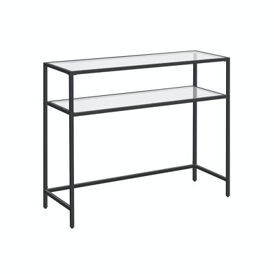Console table with 2 shelves black