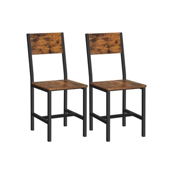 Chaises de salle à manger lot de 2 vintage marron-noir 1