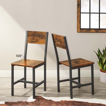 Chaises de salle à manger lot de 2 vintage marron-noir 9