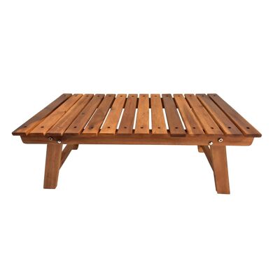 Tavolo da campeggio/relax FSC 100% legno di acacia con tessuto colore naturale