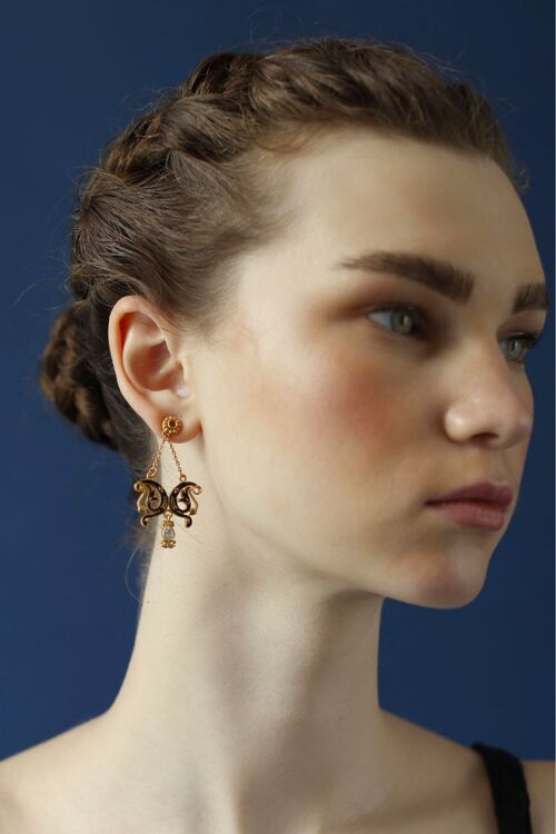 Baroque Wave Enamel Earrings