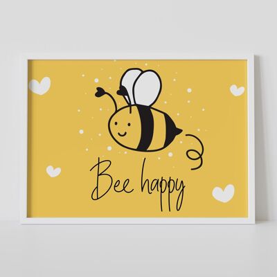 Impresión feliz de abeja