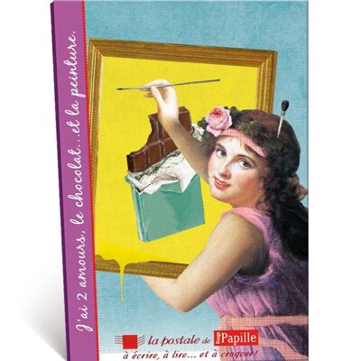 Postal Chocolate - 2 Amores Pintura