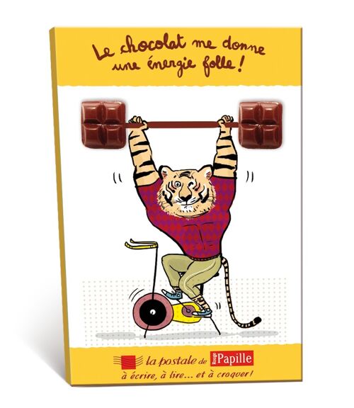 Chocolat Carte Postale - Bienfaits du chocolat, Tigre