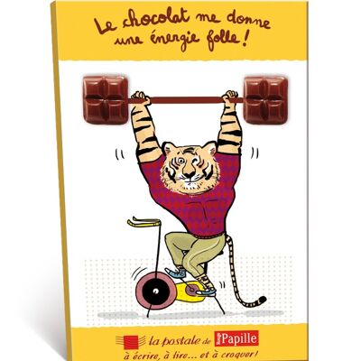 Schokoladenpostkarte - Vorteile von Schokolade, Tiger