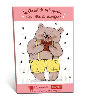 Chocolat Carte Postale - Bienfaits du chocolat, Ours 1