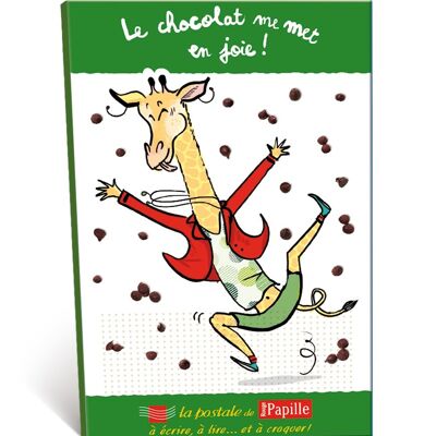 Postal de Chocolate - Beneficios del Chocolate, Jirafa