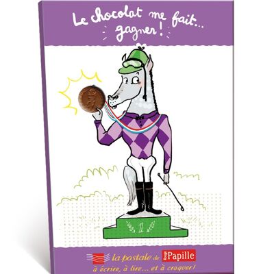 Chocolat Carte Postale - Bienfaits du chocolat, Cheval