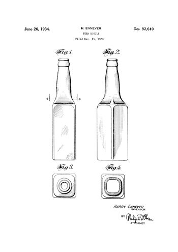 Impression de dessin de brevet : Bouteille de boissons 3