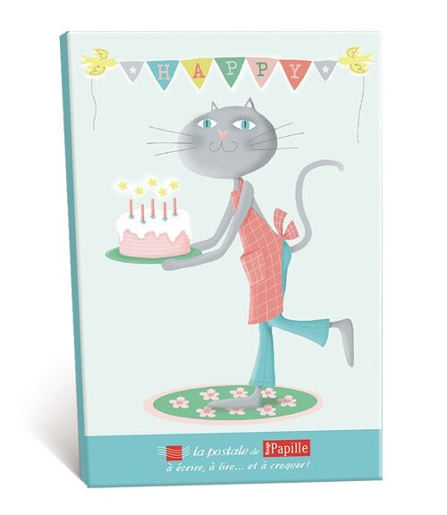 Chocolat Carte Postale - Chat, Anniversaire