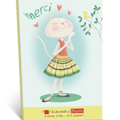 Cartolina di cioccolato - Gatto, grazie