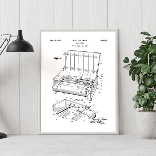 Patent drawing print: Camping stove