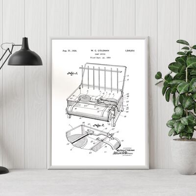 Patent drawing print: Camping stove