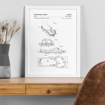 Patent drawing print: Flip flops