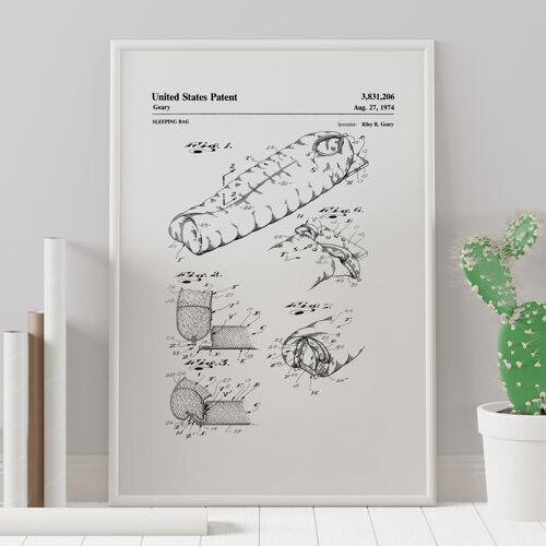 Patent drawing print: Sleeping bag