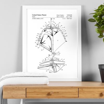 Impression de dessin de brevet : Tente de parapluie