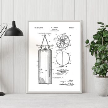 Impression de dessin de brevet : Grand sac de boxe 1