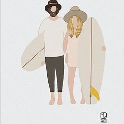 Poster della cultura del surf negli Stati Uniti - Coppia