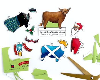 Habillez une vache Highland - Carte de Noël écossaise 3
